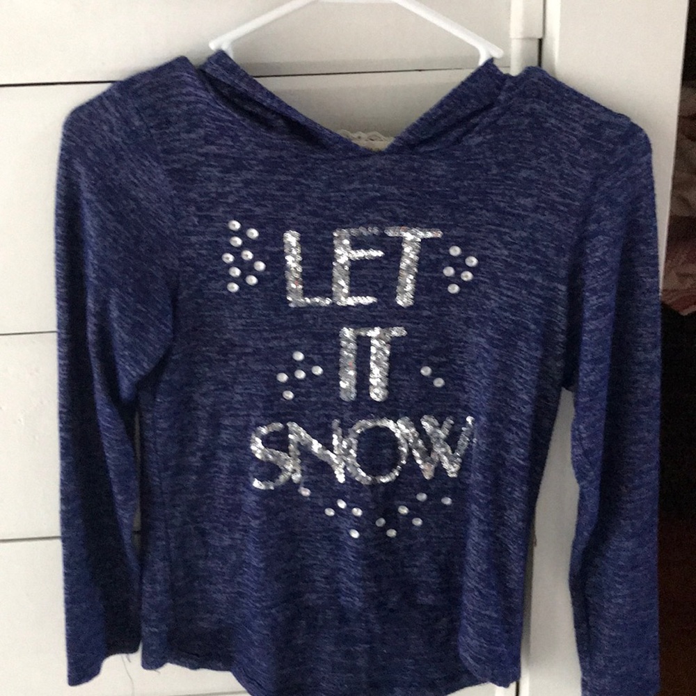 dark blue christmas hooded shirt